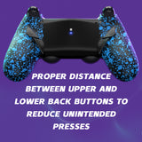 eXtremeRate Dawn Type-C Version Remap Kit for PS4 Controller JDM-040/050/055 with 6 Customizable Mapping Profiles, Textured Blue Redesigned Back Shell and 4 Back Buttons - RYKP4P005