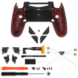 eXtremeRate Dawn Type-C Version Remap Kit for PS4 Controller JDM-040/050/055 with 6 Customizable Mapping Profiles, Textured Red Redesigned Back Shell and 4 Back Buttons - RYKP4P004