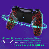 eXtremeRate Dawn Type-C Version Remap Kit for PS4 Controller JDM-040/050/055 with 6 Customizable Mapping Profiles, Textured Red Redesigned Back Shell and 4 Back Buttons - RYKP4P004