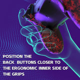 eXtremeRate Dawn Type-C Version Remap Kit for PS4 Controller JDM-040/050/055 with 6 Customizable Mapping Profiles, Textured Red Redesigned Back Shell and 4 Back Buttons - RYKP4P004