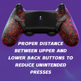 eXtremeRate Dawn Type-C Version Remap Kit for PS4 Controller JDM-040/050/055 with 6 Customizable Mapping Profiles, Textured Red Redesigned Back Shell and 4 Back Buttons - RYKP4P004
