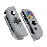 eXtremeRate SNES Classic EU Style Joycon Handheld Controller Housing (D-Pad Version) with Colorful Buttons, DIY Replacement Shell Case for NS Switch JoyCon & OLED JoyCon - Console Shell NOT Included - JZT106