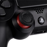 eXtremeRate Black & Red Dual-Color Replacement 3D Joystick Thumbsticks for PS4 Slim Pro Controller - P4J0123