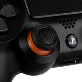 eXtremeRate Black & Orange Dual-Color Replacement 3D Joystick Thumbsticks for PS4 Slim Pro Controller - P4J0124