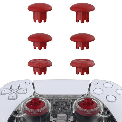eXtremeRate EDGE Sticks Swappable Thumbsticks for PS5 Controller, Custom Carmine Red Replacement Interchangeable Analog Stick Joystick for PS5, for PS4 All Model Controllers Universal - WITHOUT Controller - P5J205