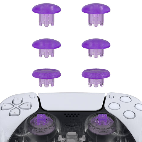 eXtremeRate EDGE Sticks Swappable Thumbsticks for PS5 Controller, Custom Clear Atomic Purple Replacement Interchangeable Analog Stick Joystick for PS5, for PS4 All Model Controllers Universal - WITHOUT Controller - P5J209