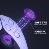 eXtremeRate EDGE Sticks Swappable Thumbsticks for PS5 Controller, Custom Clear Atomic Purple Replacement Interchangeable Analog Stick Joystick for PS5, for PS4 All Model Controllers Universal - WITHOUT Controller - P5J209