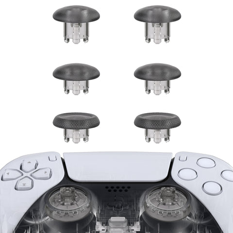 eXtremeRate EDGE Sticks Swappable Thumbsticks for PS5 Controller, Custom Clear Black Replacement Interchangeable Analog Stick Joystick for PS5, for PS4 All Model Controllers Universal - WITHOUT Controller - P5J208