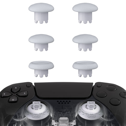 eXtremeRate EDGE Sticks Swappable Thumbsticks for PS5 Controller, Custom Solid White Replacement Interchangeable Analog Stick Joystick for PS5, for PS4 All Model Controllers Universal - WITHOUT Controller - P5J202