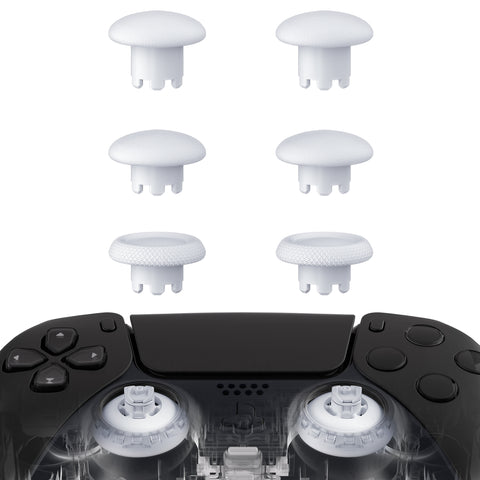 eXtremeRate EDGE Sticks Swappable Thumbsticks for PS5 Controller, Custom Robot White Replacement Interchangeable Analog Stick Joystick for PS5, for PS4 All Model Controllers Universal - WITHOUT Controller - P5J203