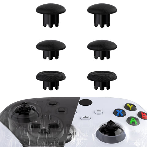 eXtremeRate EDGE Sticks Interchangeable Thumbsticks for Xbox Core Controller, Black Swappable Analog Stick Joystick for Xbox One S/X, Xbox Elite V1 Controller, for Nintendo Switch Pro Controller - AGLX3M001