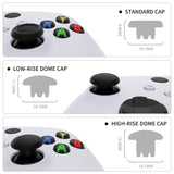 eXtremeRate EDGE Sticks Interchangeable Thumbsticks for Xbox Core Controller, Black Swappable Analog Stick Joystick for Xbox One S/X, Xbox Elite V1 Controller, for Nintendo Switch Pro Controller - AGLX3M001