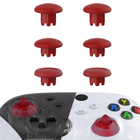 eXtremeRate EDGE Sticks Interchangeable Thumbsticks for Xbox Core Controller, Carmine Red Swappable Analog Stick Joystick for Xbox One S/X, Xbox Elite V1 Controller, for Nintendo Switch Pro Controller - AGLX3M004
