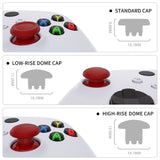 eXtremeRate EDGE Sticks Interchangeable Thumbsticks for Xbox Core Controller, Carmine Red Swappable Analog Stick Joystick for Xbox One S/X, Xbox Elite V1 Controller, for Nintendo Switch Pro Controller - AGLX3M004