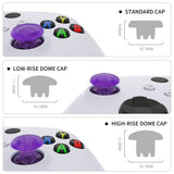 eXtremeRate EDGE Sticks Interchangeable Thumbsticks for Xbox Core Controller, Clear Atomic Purple Swappable Analog Stick Joystick for Xbox One S/X, Xbox Elite V1 Controller, for Nintendo Switch Pro Controller - AGLX3M008