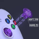 eXtremeRate EDGE Sticks Interchangeable Thumbsticks for Xbox Core Controller, Clear Atomic Purple Swappable Analog Stick Joystick for Xbox One S/X, Xbox Elite V1 Controller, for Nintendo Switch Pro Controller - AGLX3M008