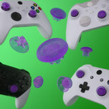 eXtremeRate EDGE Sticks Interchangeable Thumbsticks for Xbox Core Controller, Clear Atomic Purple Swappable Analog Stick Joystick for Xbox One S/X, Xbox Elite V1 Controller, for Nintendo Switch Pro Controller - AGLX3M008