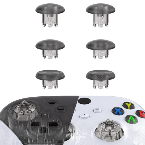 eXtremeRate EDGE Sticks Interchangeable Thumbsticks for Xbox Core Controller, Clear Black Swappable Analog Stick Joystick for Xbox One S/X, Xbox Elite V1 Controller, for Nintendo Switch Pro Controller - AGLX3M007