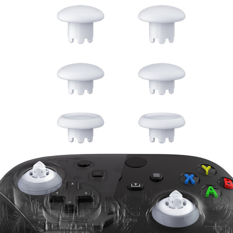 eXtremeRate EDGE Sticks Interchangeable Thumbsticks for Xbox Core Controller, Robot White Swappable Analog Stick Joystick for Xbox One S/X, Xbox Elite V1 Controller, for Nintendo Switch Pro Controller - AGLX3M002