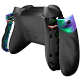 eXtremeRate Flexor Clicky Rubberized Side Rail Grips Trigger Stop Kit for Xbox Series X & S Controller, Diamond Textured Chameleon Green Purple Anti-Slip Ergonomic Trigger Stopper Handle Grips for Xbox Core Controller - PX3Q3007P