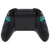 eXtremeRate FLEXOR Rubberized Side Rails Grips Trigger Stop Kit for Xbox Series X/S Controller & Xbox Core Controller - Diamond Textured Chameleon Green Purple - PX3Q3007