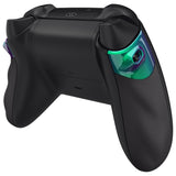 eXtremeRate FLEXOR Rubberized Side Rails Grips Trigger Stop Kit for Xbox Series X/S Controller & Xbox Core Controller - Diamond Textured Chameleon Green Purple - PX3Q3007