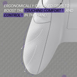 eXtremeRate FLEXOR Rubberized Side Rails Grips Trigger Stop Kit for Xbox Series X/S Controller & Xbox Core Controller - Diamond Textured Frosted White - PX3Q3013