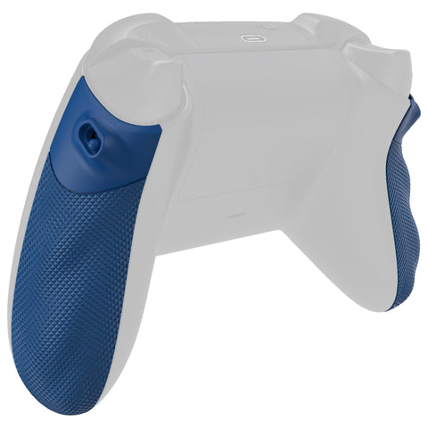 eXtremeRate Yale Blue FLEXOR Rubberized Side Rails Grips Trigger Stop Kit for Xbox Series X / S Controller, Anti-Slip Ergonomic Trigger Stopper Handle Grips for Xbox Core Controller - Diamond Textured - PX3Q3008