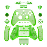 eXtremeRate Transparent Green Controller Full Set Housing Shell Case w/ Buttons for Xbox Series X/S, Custom Replacement Side Rails Front Back Plate Cover for Xbox Series S & Xbox Series X Controller - QX3M503