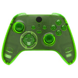 eXtremeRate Transparent Green Controller Full Set Housing Shell Case w/ Buttons for Xbox Series X/S, Custom Replacement Side Rails Front Back Plate Cover for Xbox Series S & Xbox Series X Controller - QX3M503