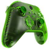 eXtremeRate Transparent Green Controller Full Set Housing Shell Case w/ Buttons for Xbox Series X/S, Custom Replacement Side Rails Front Back Plate Cover for Xbox Series S & Xbox Series X Controller - QX3M503
