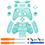 eXtremeRate Emerald Green Full Set Housing Shell Case with Buttons for Xbox Series X/S, Custom Replacement Side Rails Front Back Plate Cover for Xbox Series S & Xbox Series X Controller - QX3M509