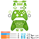 eXtremeRate Replacement Full Set Shell with Buttons for Xbox One Elite Series 2 & Elite 2 Core Controller (Model 1797) - Clear Green - QFJE2M003