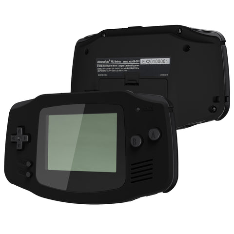 IPS Ready Upgraded eXtremeRate Black Soft Touch Replacement Shell Full Housing Cover & Black Screen Lens for Gameboy Advance - Compatible with Both IPS & Standard LCD - Without Console & IPS Screen - TAGP3015