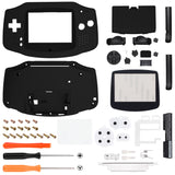 IPS Ready Upgraded eXtremeRate Black Soft Touch Replacement Shell Full Housing Cover & Black Screen Lens for Gameboy Advance - Compatible with Both IPS & Standard LCD - Without Console & IPS Screen - TAGP3015