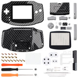 eXtremeRate IPS Ready Upgraded Graphite Carbon Fiber GBA Replacement Shell Full Housing Cover Buttons for Gameboy Advance – Compatible with Both IPS & Standard LCD – Console & IPS Screen NOT Included - TAGS2002
