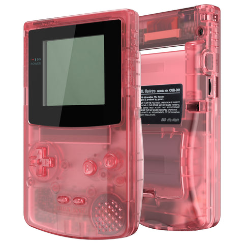 eXtremeRate IPS Ready Upgraded Cherry Pink Replacement Shell Full Housing Cover & Buttons & Black Screen Lens for Gameboy Color – Fit for GBC OSD IPS & Regular IPS & Standard LCD – Console & IPS Screen NOT Included - QCBM5009