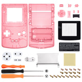 eXtremeRate IPS Ready Upgraded Cherry Pink Replacement Shell Full Housing Cover & Buttons & Black Screen Lens for Gameboy Color – Fit for GBC OSD IPS & Regular IPS & Standard LCD – Console & IPS Screen NOT Included - QCBM5009