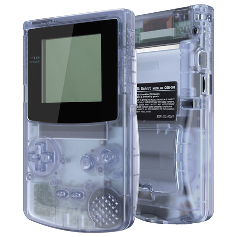 eXtremeRate IPS Ready Upgraded Glacier Blue Replacement Shell Full Housing Cover & Buttons & Black Screen Lens for Gameboy Color – Fit for GBC OSD IPS & Regular IPS & Standard LCD – Console & IPS Screen NOT Included - QCBM5008