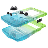eXtremeRate IPS Ready Upgraded Gradient Translucent Green Blue GBC Replacement Shell Full Housing Cover w/ Buttons for Gameboy Color – Fit for GBC OSD IPS & Regular IPS & Standard LCD – Console & IPS Screen NOT Included - QCBP3017