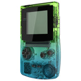 eXtremeRate IPS Ready Upgraded Gradient Translucent Green Blue GBC Replacement Shell Full Housing Cover w/ Buttons for Gameboy Color – Fit for GBC OSD IPS & Regular IPS & Standard LCD – Console & IPS Screen NOT Included - QCBP3017