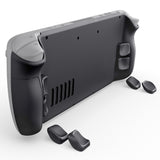 eXtremeRate Interchangeable Back Buttons Bottom Shell for Steam Deck LCD & OLED - with 2 Height Adjustable Buttons - Black - GVSSDM002