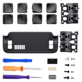 eXtremeRate Interchangeable Back Buttons Bottom Shell for Steam Deck LCD & OLED - with 2 Height Adjustable Buttons - Black - GVSSDM002