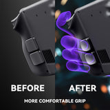 eXtremeRate Interchangeable Back Buttons Bottom Shell for Steam Deck LCD & OLED - with 2 Height Adjustable Buttons - Black - GVSSDM002