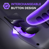 eXtremeRate Interchangeable Back Buttons Bottom Shell for Steam Deck LCD & OLED - with 2 Height Adjustable Buttons - Black - GVSSDM002