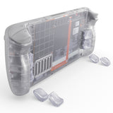 eXtremeRate Interchangeable Back Buttons Bottom Shell for Steam Deck LCD & OLED - with 2 Height Adjustable Buttons - Clear - GVSSDM003
