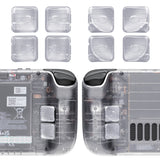 eXtremeRate Interchangeable Back Buttons Bottom Shell for Steam Deck LCD & OLED - with 2 Height Adjustable Buttons - Clear - GVSSDM003