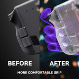 eXtremeRate Interchangeable Back Buttons Bottom Shell for Steam Deck LCD & OLED - with 2 Height Adjustable Buttons - Clear - GVSSDM003