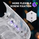 eXtremeRate Interchangeable Back Buttons Bottom Shell for Steam Deck LCD & OLED - with 2 Height Adjustable Buttons - Clear - GVSSDM003