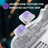 eXtremeRate Interchangeable Back Buttons Bottom Shell for Steam Deck LCD & OLED - with 2 Height Adjustable Buttons - Clear - GVSSDM003